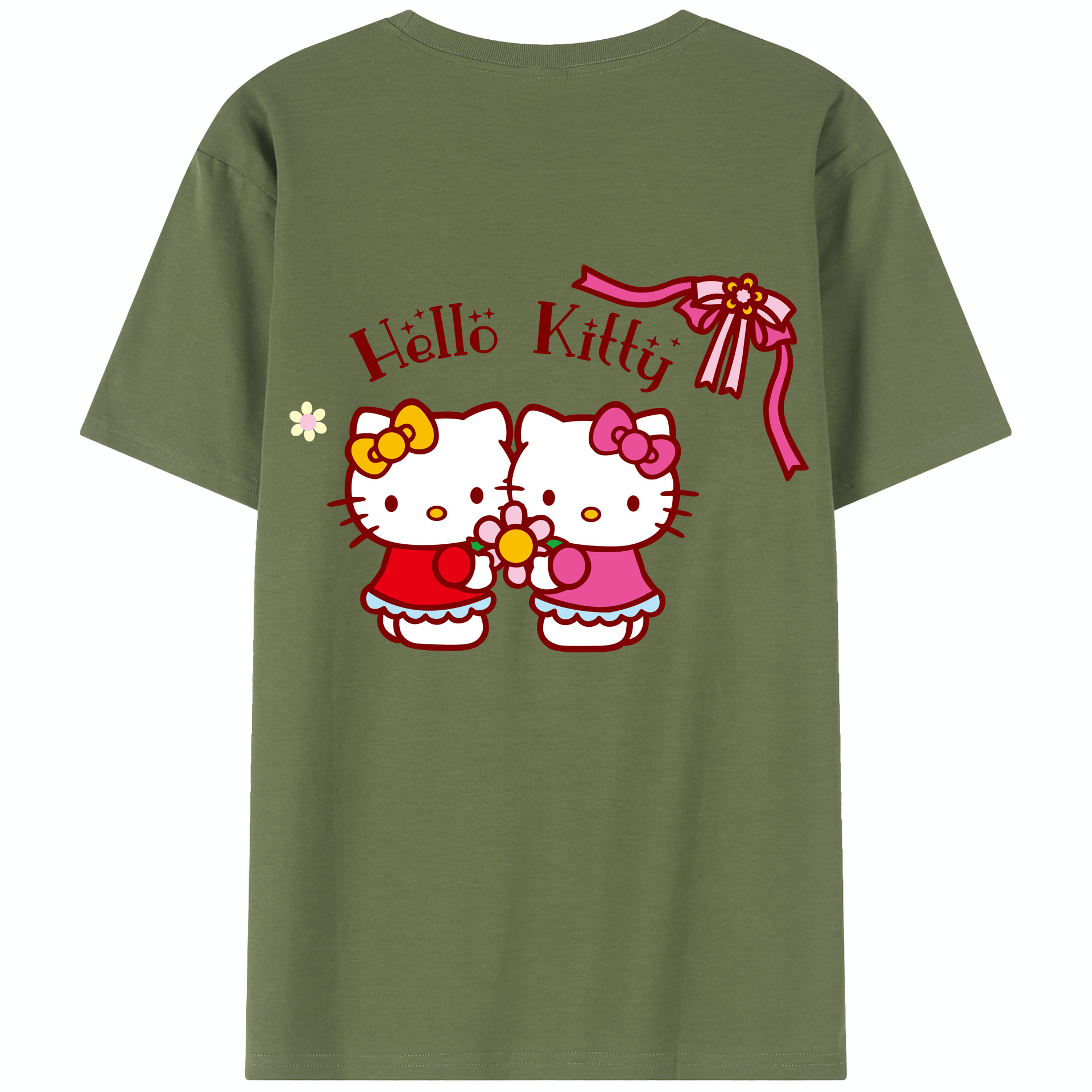 （画像用） Hello Kitty ハローキティ 綿100％半袖Tシャツ（背面プリント）